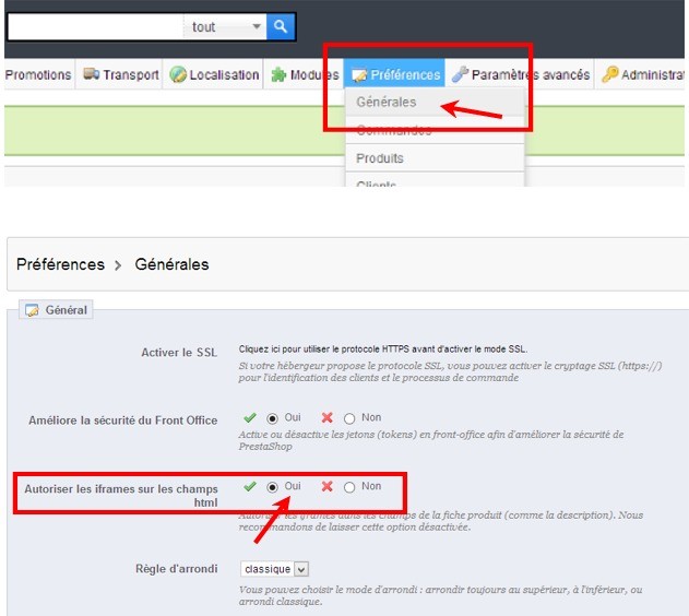 Insérer vidéo dans fiche produit prestashop